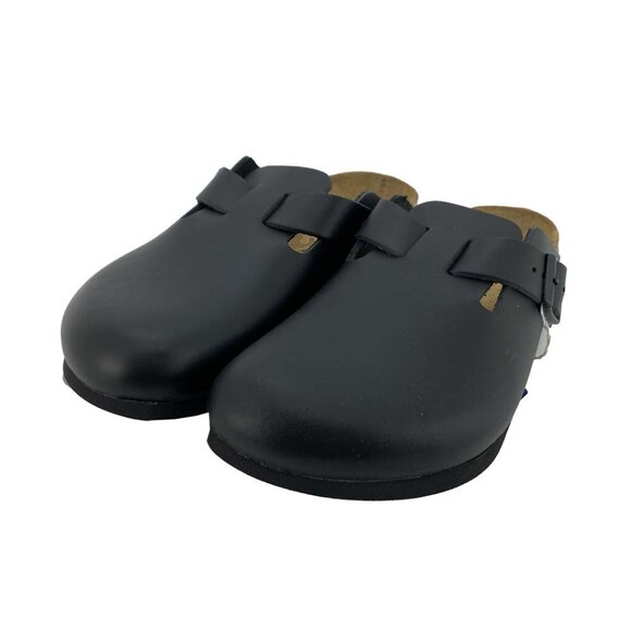Birkenstock Women's Black Boston Super Grip Leather Clogs / Various Sizes - Picture 1 of 6